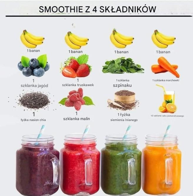 🥤 Koktajle z 4 składników – proste, zdrowe, pyszne!
