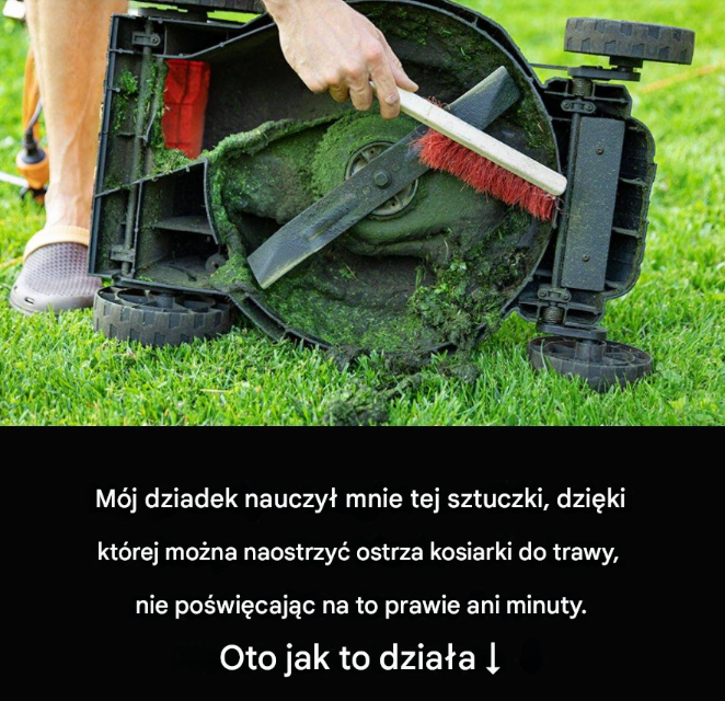 Tytuł: “Sekret, który pozwala na szybkie naostrzenie ostrza kosiarki: Sztuczka od mojego dziadka”