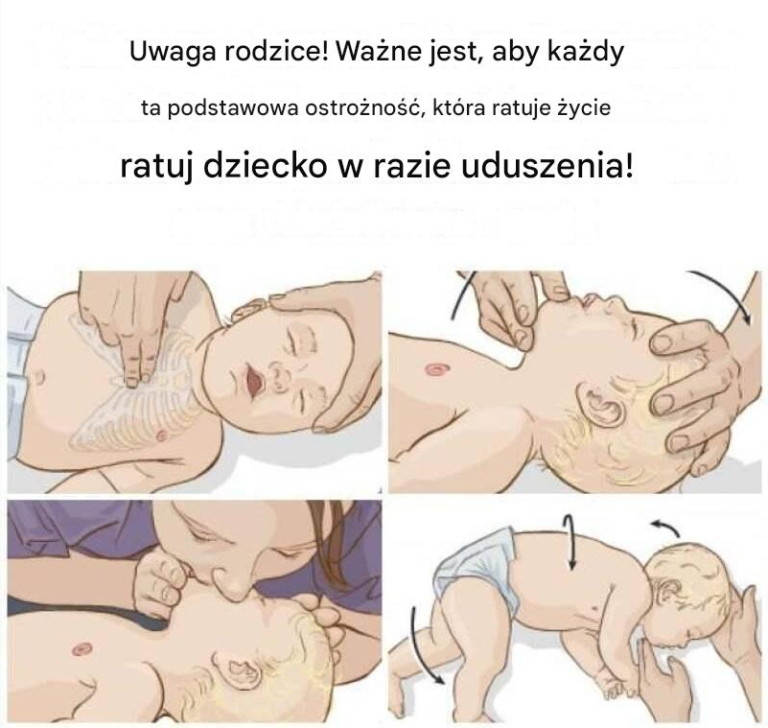 Uwaga rodzice! Każdy powinien znać tę podstawową czynność, aby ratować życie w przypadku zadławienia.