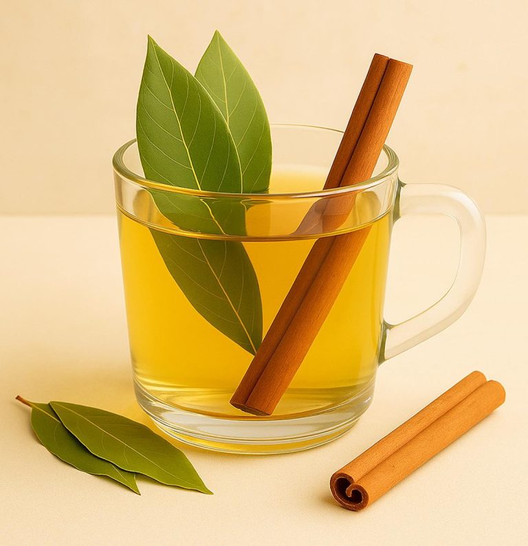 Potężne połączenie liści laurowych i cynamonu: ziołowa herbata wspomagająca odchudzanie i regulację poziomu cukru we krwi.