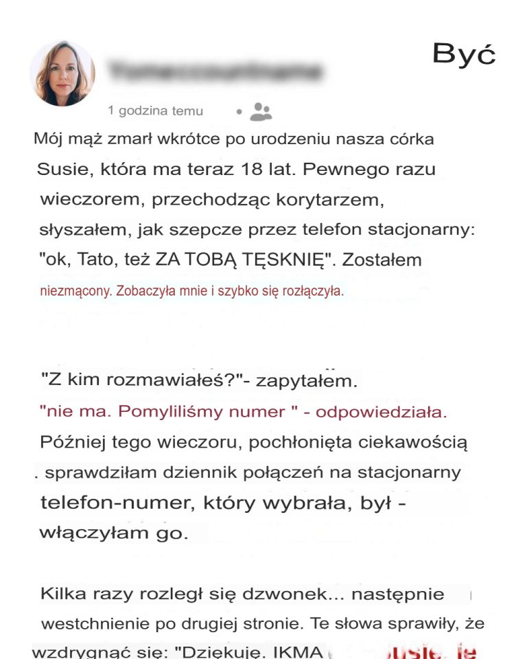 Słyszałem, jak moja córka szepnęła do telefonu: „Tęsknię za tobą, tato” – 18 lat temu pochowałem jej ojca