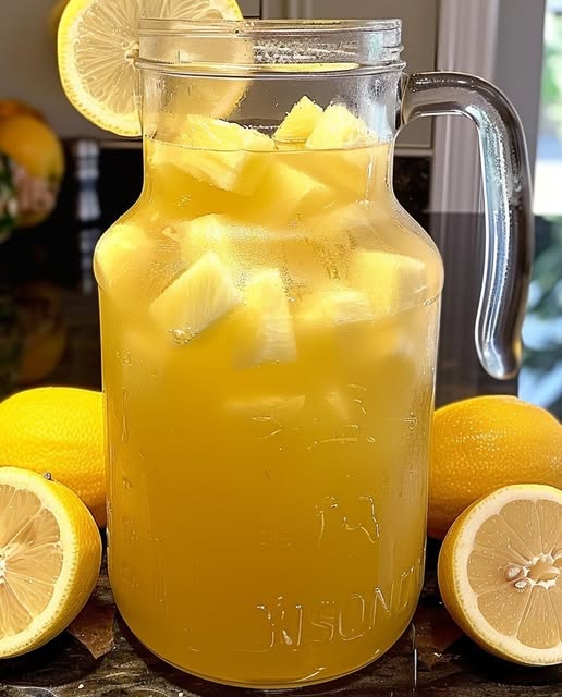 Lemoniada ananasowa z cytryną