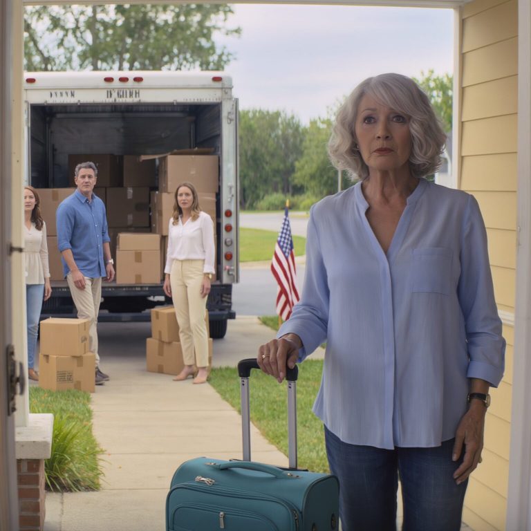 „Co ty robisz w moim domu?” – krzyknęłam zszokowana. Mój lot został odwołany, więc wróciłam tego samego dnia. Kiedy wróciłam do domu, zobaczyłam syna i synową stojących w środku, a na zewnątrz już zaparkowana była ciężarówka do przeprowadzek. Syn wyjąkał: „Mamo! Nie miałaś wyjechać na dwa tygodnie?”. Synowa stała obok niego, nie śmiąc się odezwać. Spojrzałam na ciężarówkę załadowaną meblami… i wyjęłam telefon.