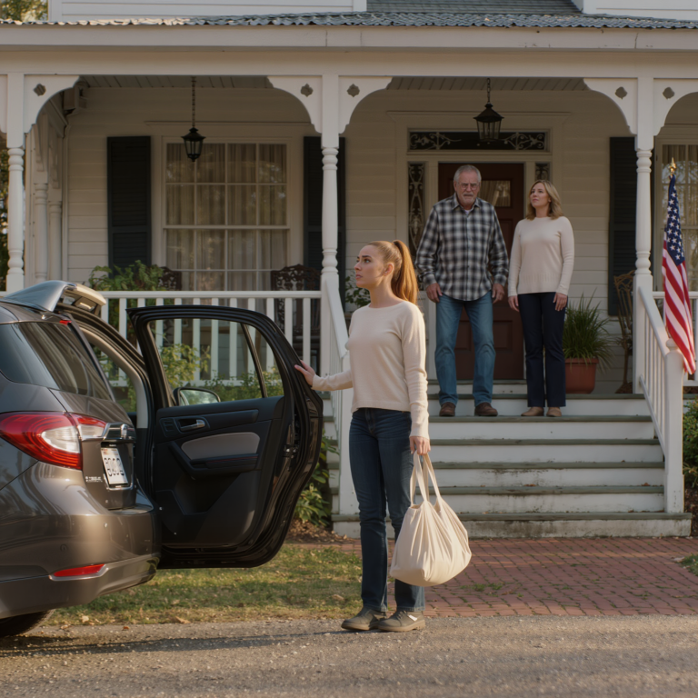 Dziadek zmarszczył brwi i zapytał: „Dlaczego przyjechałeś współdzielonym przejazdem? Gdzie jest ten SUV, którego kupiliśmy ci na urodziny?”. Zanim zdążyłem krzyknąć z szoku, mama uśmiechnęła się i powiedziała: „Jej siostra potrzebowała go bardziej”. Na werandzie zapadła całkowita cisza – i właśnie wtedy postanowił sam sprawdzić dokumenty, i nikt się nie spodziewał takiej decyzji.