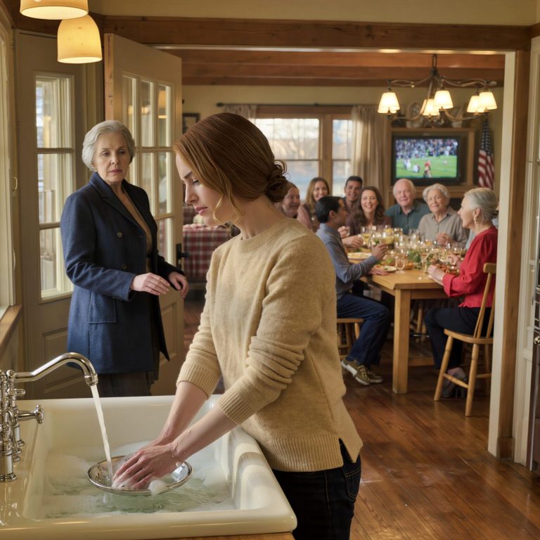 Dałem mojej córce farmę, żeby mogła odbudować swoje życie. Podczas wizyty zobaczyłem ją stojącą przy zlewie i cicho płaczącą, podczas gdy rodzina jej nowego męża ucztowała w salonie. Wszedłem do domu, spojrzałem prosto na jej teściową i powiedziałem tylko trzy słowa.