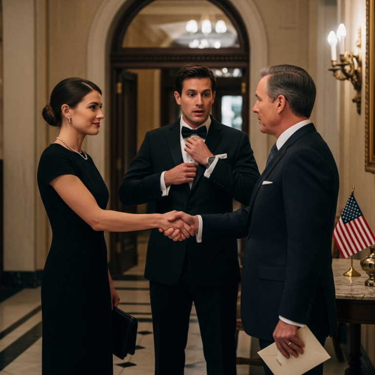 Mój mąż szepnął: „Nie zawstydzaj mnie – ci ludzie są wyżej od ciebie”… Wtedy gospodarz podbiegł i powiedział: „Czekaliśmy na ciebie”