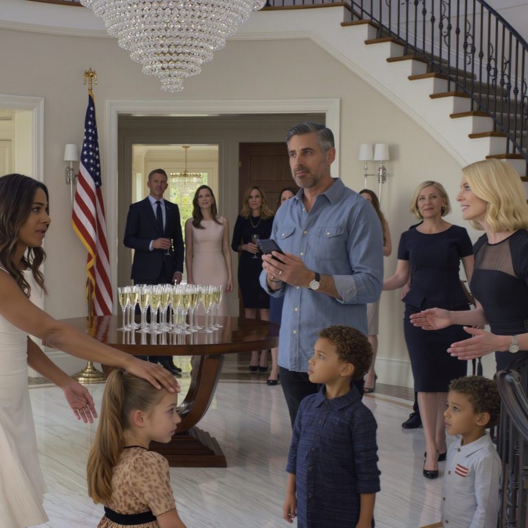 „To przyjęcie nie jest odpowiednie dla strojów twoich dzieci” – powiedziała moja siostra, celowo mówiąc głośno, żeby wszyscy goście mogli usłyszeć. „Następnym razem bądź lepiej przygotowana” – kontynuowała. Mój mąż spojrzał na nią i powiedział dokładnie sześć słów – cała sala natychmiast ucichła.