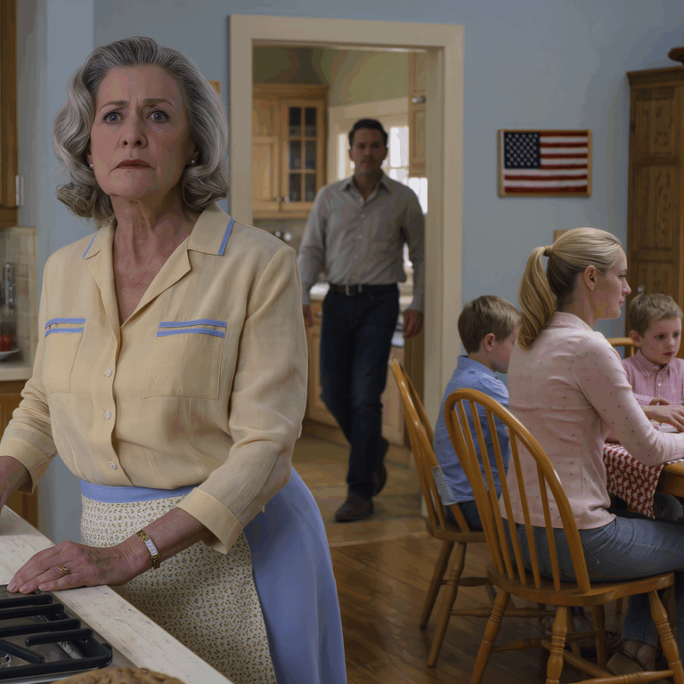 Podczas kolacji moja synowa powiedziała: „Mamo, idź jeść do kuchni. Chcę, żeby tylko moja rodzina jadła przy stole!”. W milczeniu mocno ścisnęłam fartuch. Kilka minut później wszedł mój syn.