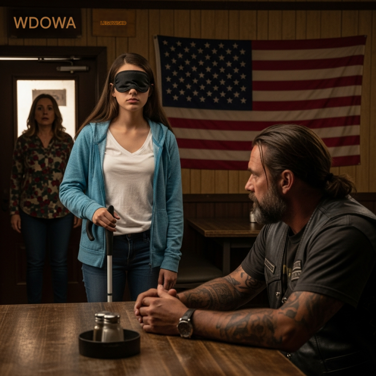 Zawiozłem moją niewidomą córkę do jedynego miejsca w Blackridge, o którym wszyscy udają, że nie istnieje, i patrzyłem, jak otwiera te ciężkie drewniane drzwi, jakby już skończyła pytać o pozwolenie. W barze zapadła taka cisza, że ​​słyszałem stukot czyjejś obrączki o szybę. A kiedy wypowiedziała na głos imię mojego syna, zdałem sobie sprawę, że najgorszy sekret miasta qq krył się tuż przed nami.