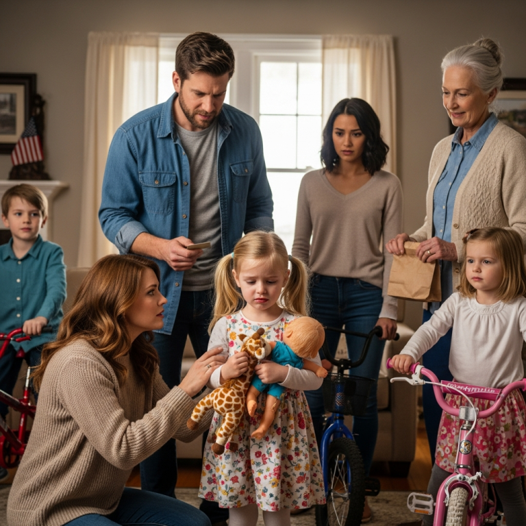 Moja 3-letnia córka zdmuchnęła świeczki… A moja siostra dała swoim dzieciom dwa zupełnie nowe rowery – a potem powiedziała mojej córce, że „nie jest tego warta”