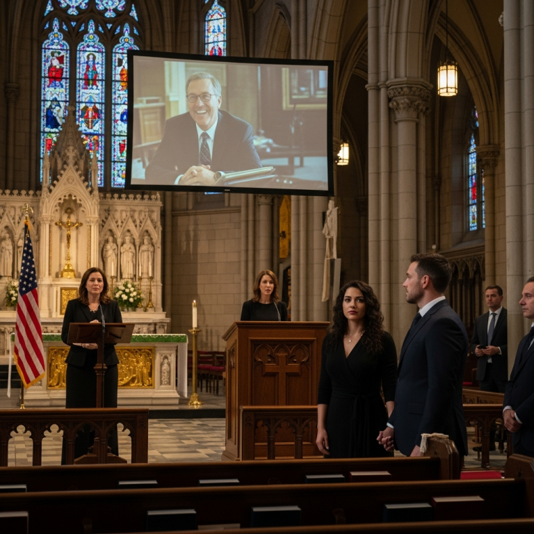 Na pogrzebie mojego taty moja szwagierka ogłosiła, że ​​mój mąż przejmie firmę i 600 milionów dolarów – wtedy z głośników rozległ się śmiech mojego taty