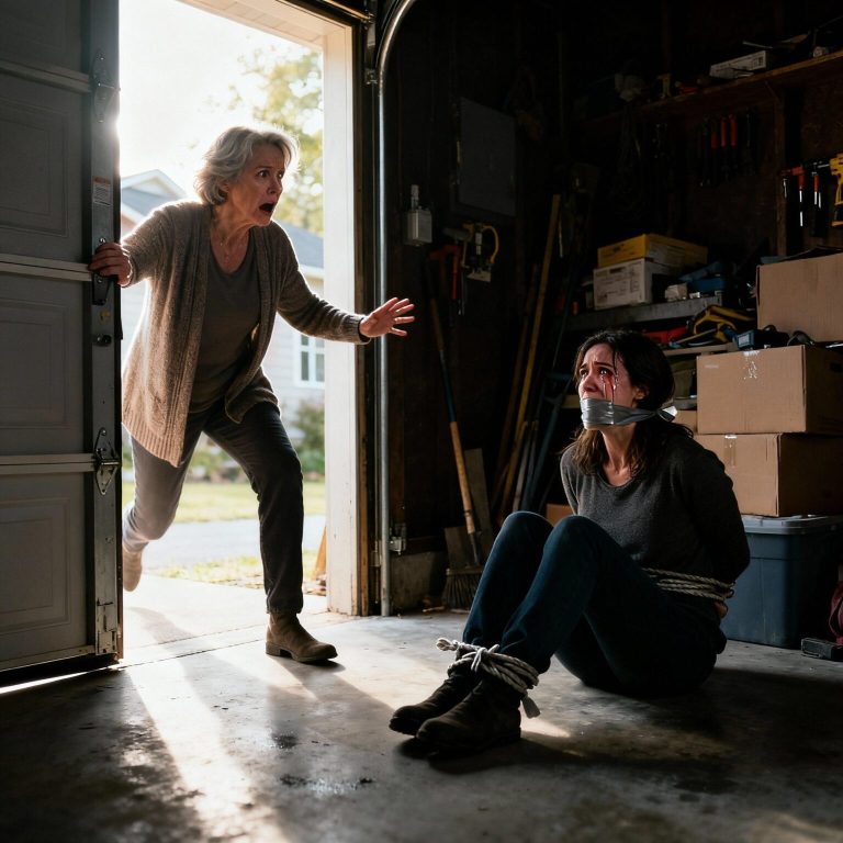 Moja 55-letnia córka „pojechała na wycieczkę” — dlaczego więc słyszałem jej głos zza zamkniętej na kłódkę bramy garażu?