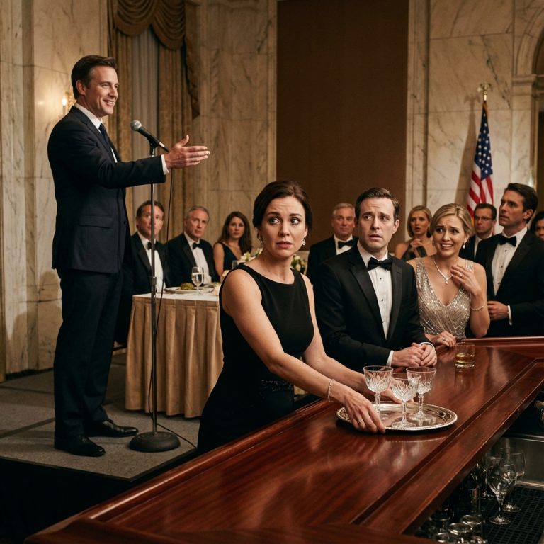 Na przyjęciu promocyjnym mojego męża jego kochanka usiadła na moim miejscu, nosząc moją biżuterię – a potem szef wywołał moje imię